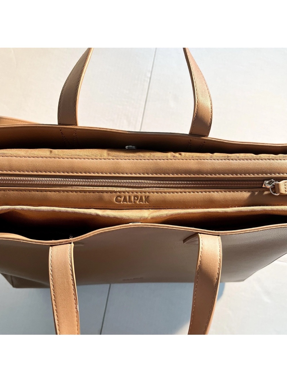 CALPAK Haven 16" Laptop
Computer Tote Shoulder Bag - Toffee Beige Tan NWOT - Picture 7 of 16
